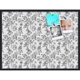 thumbnail image 1 of PinPix 40x30 Custom Cork Bulletin Board Black Floral Rose Poster Board Has a Fabric Style Canvas Finish, Framed in Black Floral Rose, by ArtToFrames (PinPix-164), 1 of 6