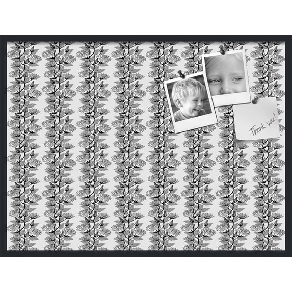 PinPix 40x30 Custom Cork Bulletin Board Floral design Secret Rose Garden Poster Board Has a Fabric Style Canvas Finish, Framed in Floral design Secret Rose Garden, by ArtToFrames (PinPix-203)