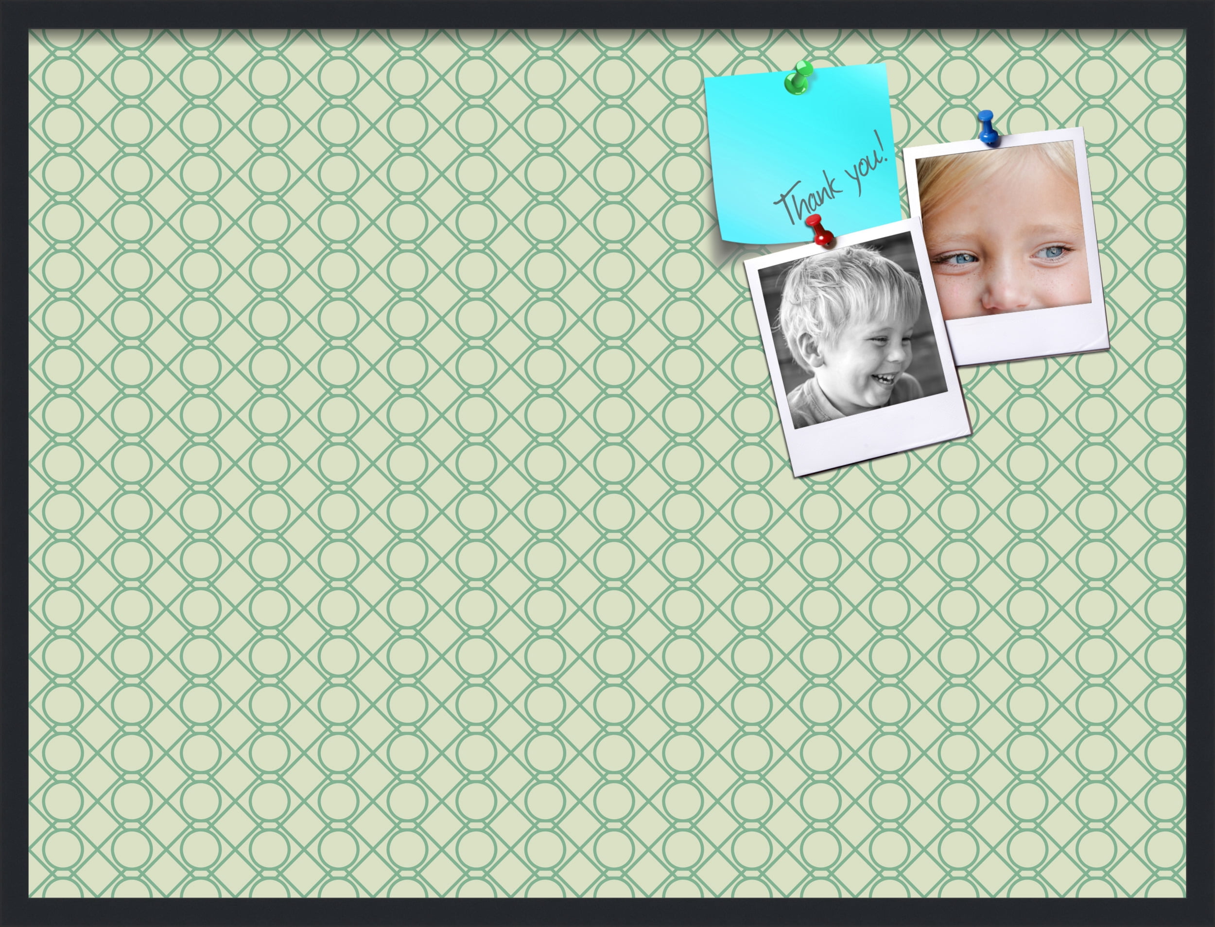 PinPix 40x30 Custom Cork Bulletin Board Green Diamond Poster Board Has a Fabric Style Canvas Finish, Framed in Green Diamond, by ArtToFrames (PinPix-586)