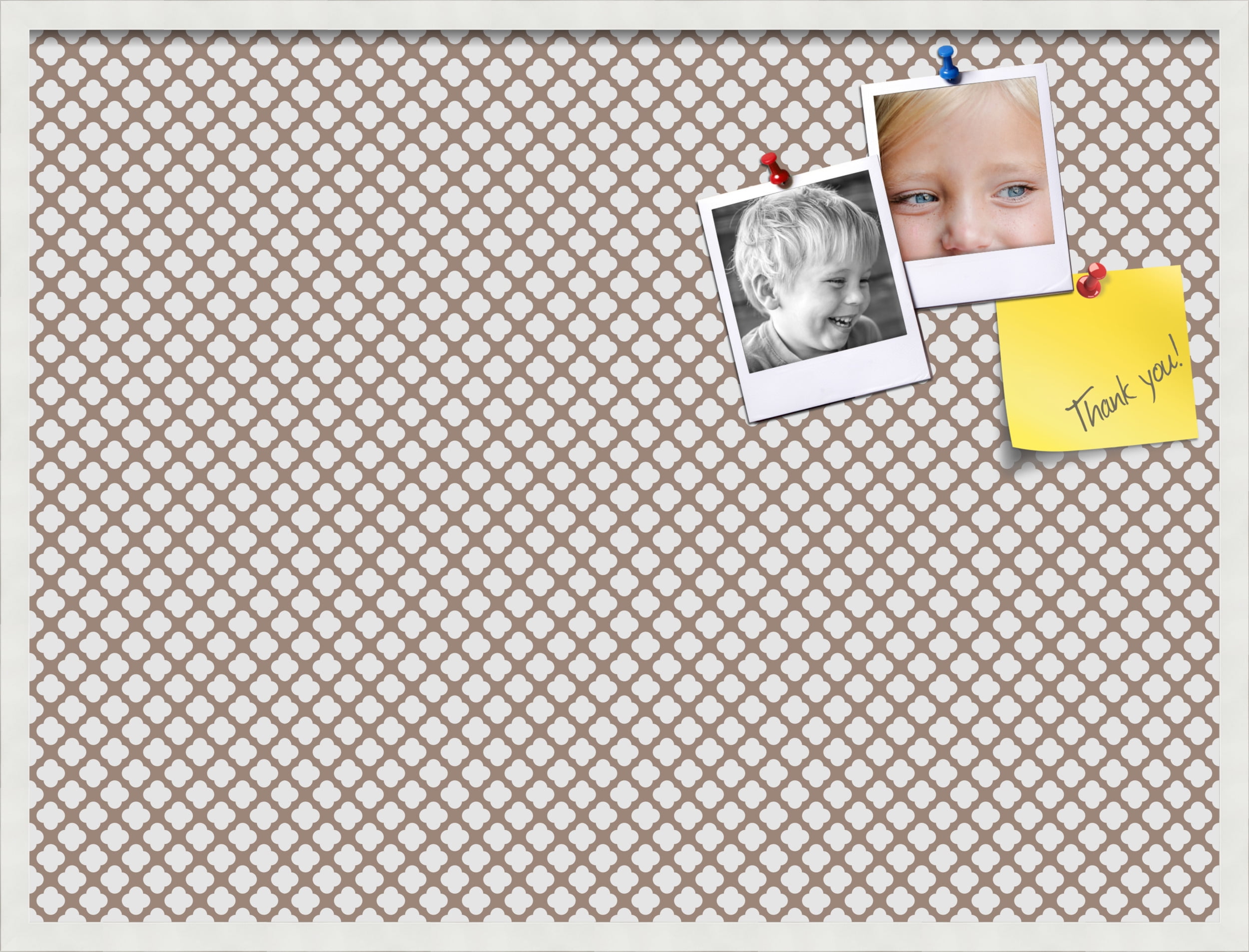 PinPix 40x30 Custom Cork Bulletin Board Light Brown Clover Poster Board Has a Fabric Style Canvas Finish, Framed in Light Brown Clover, by ArtToFrames (PinPix-540)