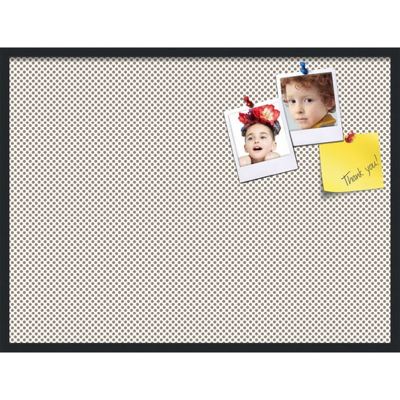 PinPix 40x30 Custom Cork Bulletin Board Light Brown Polka Dot Poster Board Has a Fabric Style Canvas Finish, Framed in Light Brown Polka Dot, by ArtToFrames (PinPix-502)