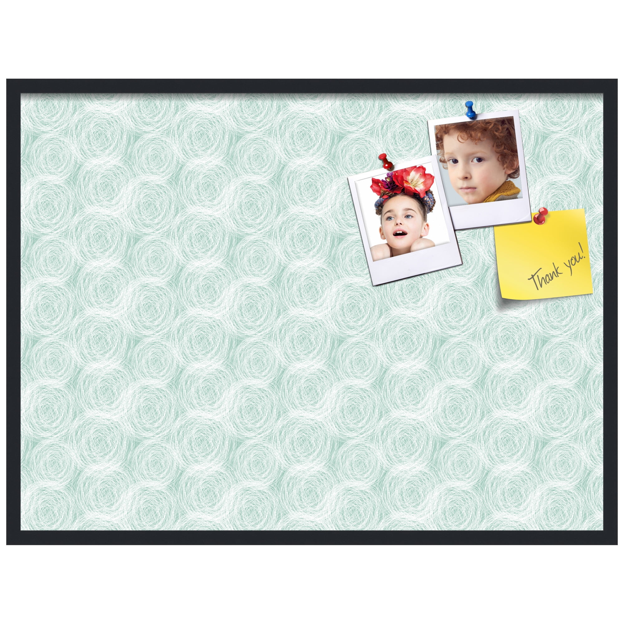 PinPix ArtToFrames 38x28 Custom Cork Bulletin Board    Poster Board Has a Fabric Style Canvas Finish, Framed in Satin Black (PinPix-1926)