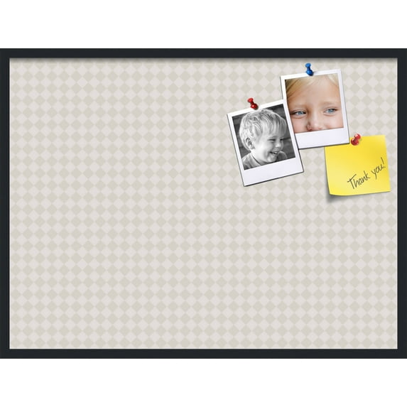 PinPix 40x30 Custom Cork Bulletin Board Shaded Grey Diamond Poster Board Has a Fabric Style Canvas Finish, Framed in Shaded Grey Diamond, by ArtToFrames (PinPix-373)