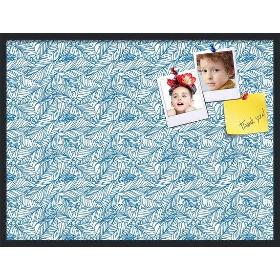 PinPix 40x30 Custom Cork Bulletin Board White Navy Poster Board Has a Fabric Style Canvas Finish, Framed in White Navy, by ArtToFrames (PinPix-1878)