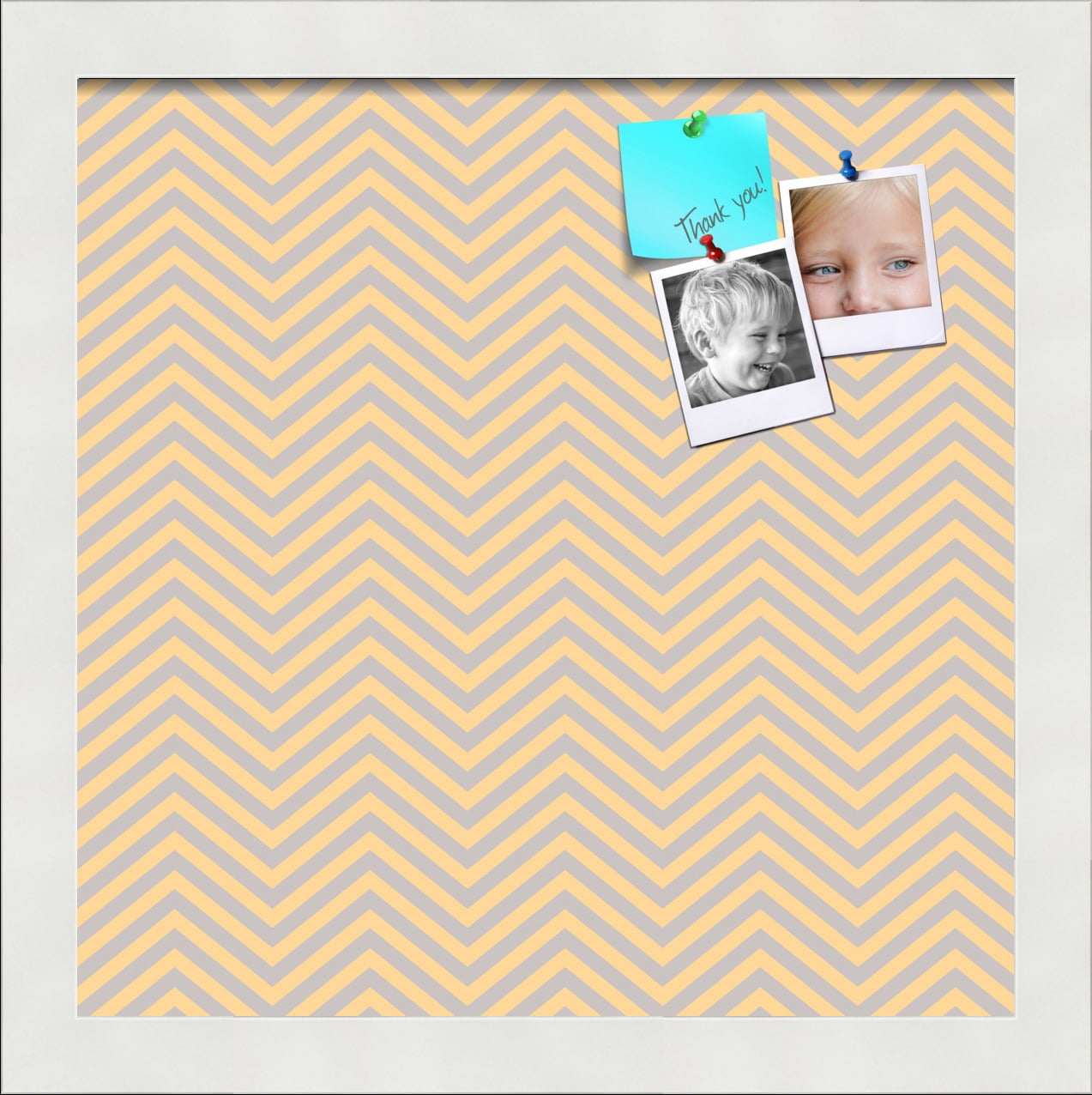PinPix ArtToFrames 10x10 Custom Cork Bulletin Board    Poster Board Has a Fabric Style Canvas Finish, Framed in Satin White Frame (PinPix-263)