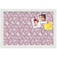 thumbnail image 1 of PinPix ArtToFrames 10x16 Custom Cork Bulletin Board Bohemian Circles Red   Poster Board Has a Fabric Style Canvas Finish, Framed in Satin White Frame (PinPix-1587), 1 of 1