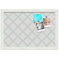 thumbnail image 1 of PinPix ArtToFrames 10x16 Custom Cork Bulletin Board Diamond Modern Pattern Grey White   Poster Board Has a Fabric Style Canvas Finish, Framed in Satin White Frame (PinPix-1803), 1 of 1