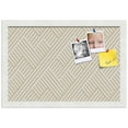 thumbnail image 1 of PinPix ArtToFrames 10x16 Custom Cork Bulletin Board Modeco Zig Zag Beige   Poster Board Has a Fabric Style Canvas Finish, Framed in Satin White Frame (PinPix-1534), 1 of 1