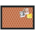 thumbnail image 1 of PinPix ArtToFrames 10x16 Custom Cork Bulletin Board Quarterfoil Orange   Poster Board Has a Fabric Style Canvas Finish, Framed in Satin Black (PinPix-328), 1 of 6