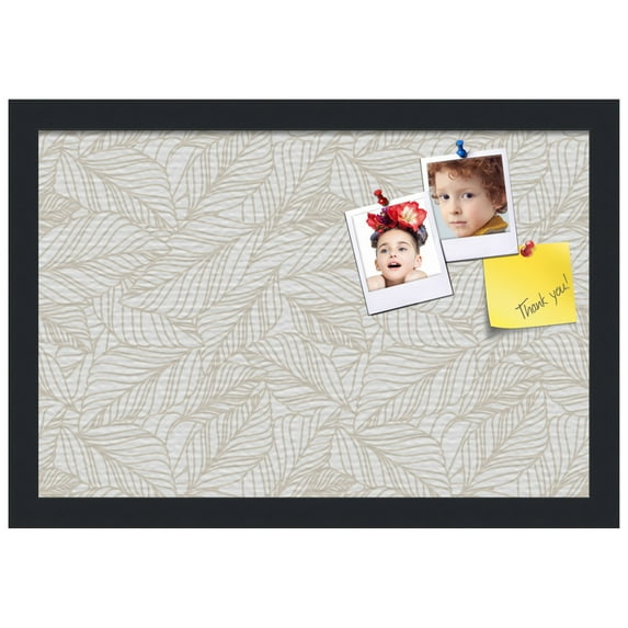 PinPix ArtToFrames 10x16 Custom Cork Bulletin Board White Sand Poster Board Has a Fabric Style Canvas Finish, Framed in Satin Black (PinPix-1880)