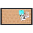 thumbnail image 1 of PinPix ArtToFrames 10x22 Custom Cork Bulletin Board Floral Muted Orange   Poster Board Has a Fabric Style Canvas Finish, Framed in Satin Black (PinPix-546), 1 of 6