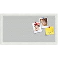 thumbnail image 1 of PinPix ArtToFrames 10x22 Custom Cork Bulletin Board Light Grey Diamond   Poster Board Has a Fabric Style Canvas Finish, Framed in Satin White Frame (PinPix-524), 1 of 6