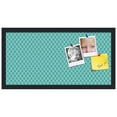 thumbnail image 1 of PinPix ArtToFrames 10x22 Custom Cork Bulletin Board Neon Blue Diamond   Poster Board Has a Fabric Style Canvas Finish, Framed in Satin Black (PinPix-350), 1 of 6