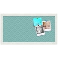 thumbnail image 1 of PinPix ArtToFrames 10x22 Custom Cork Bulletin Board Peaks Modern Pattern Aqua   Poster Board Has a Fabric Style Canvas Finish, Framed in Satin White Frame (PinPix-1790), 1 of 6