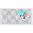thumbnail image 1 of PinPix ArtToFrames 10x22 Custom Cork Bulletin Board Peaks Modern Pattern White Navy   Poster Board Has a Fabric Style Canvas Finish, Framed in Satin White Frame (PinPix-1797), 1 of 6