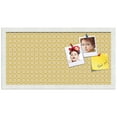 thumbnail image 1 of PinPix ArtToFrames 10x22 Custom Cork Bulletin Board Vintage Yellow Flower   Poster Board Has a Fabric Style Canvas Finish, Framed in Satin White Frame (PinPix-269), 1 of 6