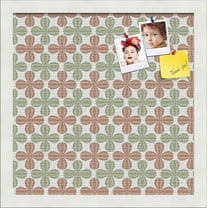 PinPix ArtToFrames 12x12 Custom Cork Bulletin Board    Poster Board Has a Fabric Style Canvas Finish, Framed in Satin White Frame (PinPix-558)