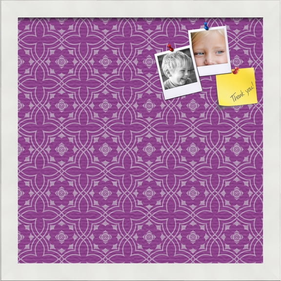 PinPix ArtToFrames 12x12 Custom Cork Bulletin Board    Poster Board Has a Fabric Style Canvas Finish, Framed in Satin White Frame (PinPix-595)