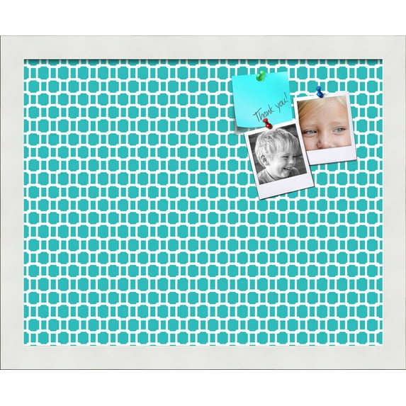 PinPix ArtToFrames 13x10 Custom Cork Bulletin Board Poster Board Has a Fabric Style Canvas Finish, Framed in Satin White Frame (PinPix-234)