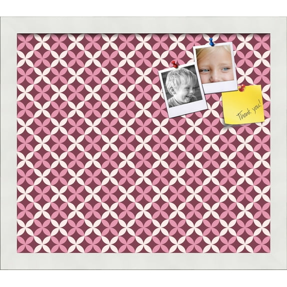 PinPix ArtToFrames 13x11 Custom Cork Bulletin Board Poster Board Has a Fabric Style Canvas Finish, Framed in Satin White Frame (PinPix-470)