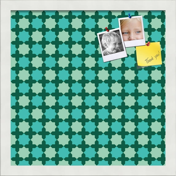 PinPix ArtToFrames 13x13 Custom Cork Bulletin Board Poster Board Has a Fabric Style Canvas Finish, Framed in Satin White Frame (PinPix-588)