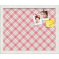 thumbnail image 1 of PinPix ArtToFrames 14x11 Custom Cork Bulletin Board Argyle Light Pink   Poster Board Has a Fabric Style Canvas Finish, Framed in Satin White Frame (PinPix-649), 1 of 6