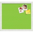thumbnail image 1 of PinPix ArtToFrames 14x12 Custom Cork Bulletin Board Green Chevron   Poster Board Has a Fabric Style Canvas Finish, Framed in Satin White Frame (PinPix-518), 1 of 5