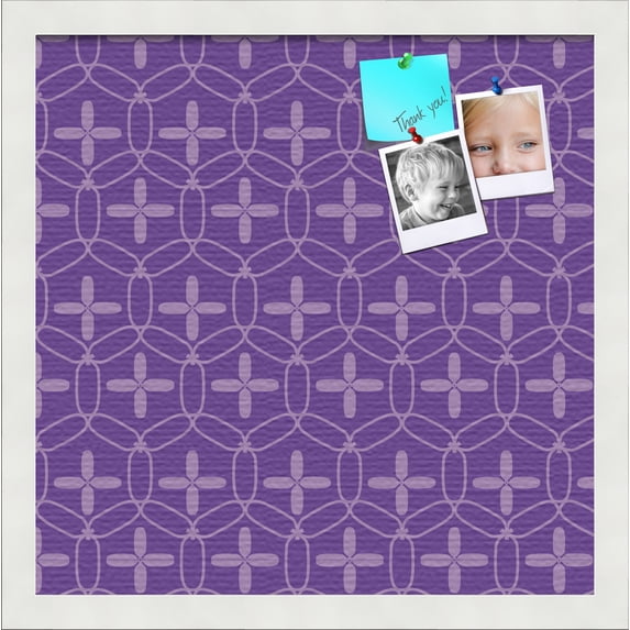 PinPix ArtToFrames 14x14 Custom Cork Bulletin Board Poster Board Has a Fabric Style Canvas Finish, Framed in Satin White Frame (PinPix-598)