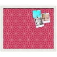 thumbnail image 1 of PinPix ArtToFrames 14x18 Custom Cork Bulletin Board Floral Hot Pink   Poster Board Has a Fabric Style Canvas Finish, Framed in Satin White Frame (PinPix-550), 1 of 6
