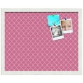thumbnail image 1 of PinPix ArtToFrames 14x18 Custom Cork Bulletin Board Pink Chain   Poster Board Has a Fabric Style Canvas Finish, Framed in Satin White Frame (PinPix-578), 1 of 6