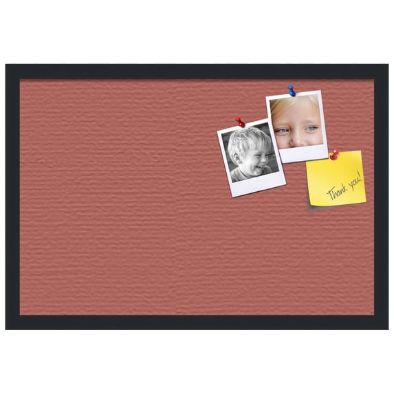 PinPix ArtToFrames 14x22 Custom Cork Bulletin Board Crimson Pastel Poster Board Has a Fabric Style Canvas Finish, Framed in Satin Black (PinPix-1807)