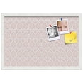 thumbnail image 1 of PinPix ArtToFrames 14x22 Custom Cork Bulletin Board Ikat Vintage Grapefruit   Poster Board Has a Fabric Style Canvas Finish, Framed in Satin White Frame (PinPix-1600), 1 of 1