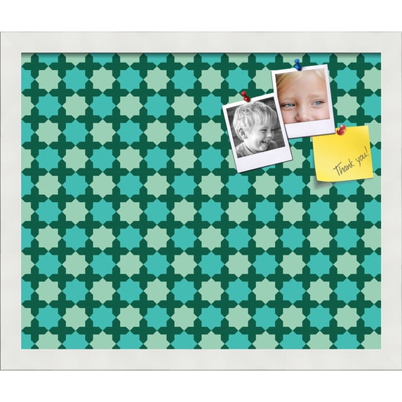 PinPix ArtToFrames 15x12 Custom Cork Bulletin Board Poster Board Has a Fabric Style Canvas Finish, Framed in Satin White Frame (PinPix-588)