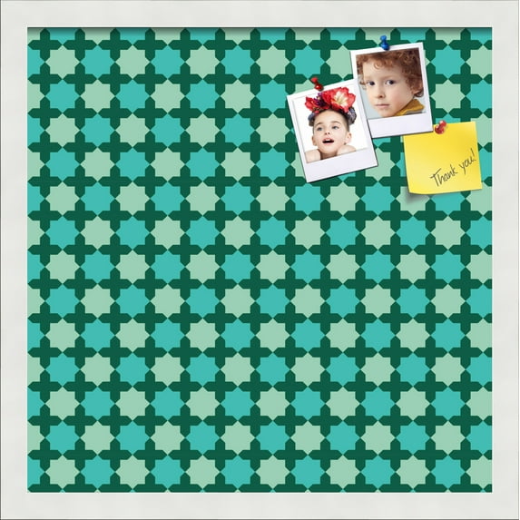 PinPix ArtToFrames 15x15 Custom Cork Bulletin Board Poster Board Has a Fabric Style Canvas Finish, Framed in Satin White Frame (PinPix-588)