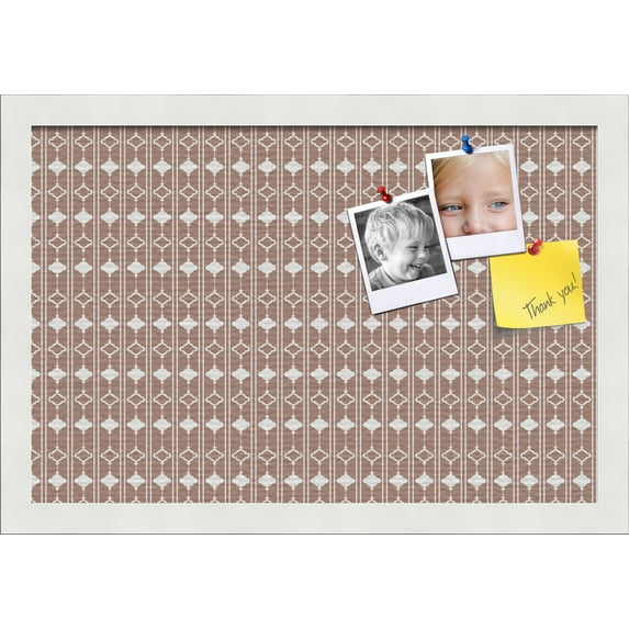 PinPix ArtToFrames 16x10 Custom Cork Bulletin Board Poster Board Has a Fabric Style Canvas Finish, Framed in Satin White Frame (PinPix-235)