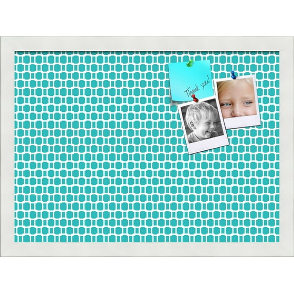 PinPix ArtToFrames 16x11 Custom Cork Bulletin Board Poster Board Has a Fabric Style Canvas Finish, Framed in Satin White Frame (PinPix-234)