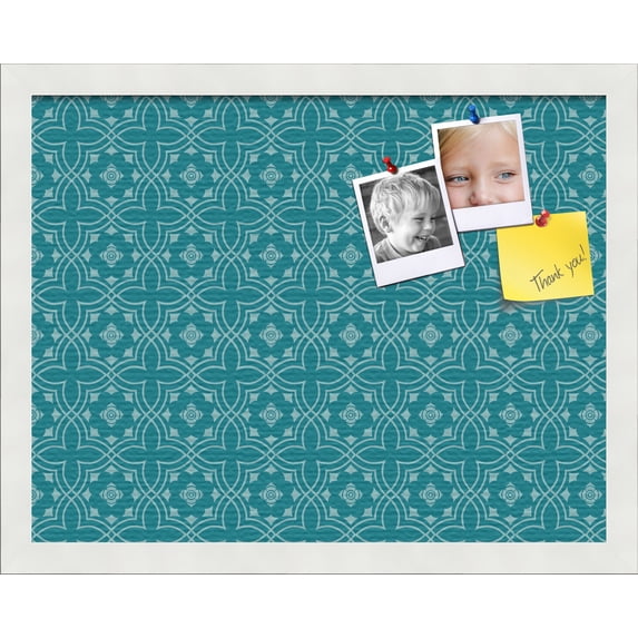 PinPix ArtToFrames 16x12 Custom Cork Bulletin Board Poster Board Has a Fabric Style Canvas Finish, Framed in Satin White Frame (PinPix-596)