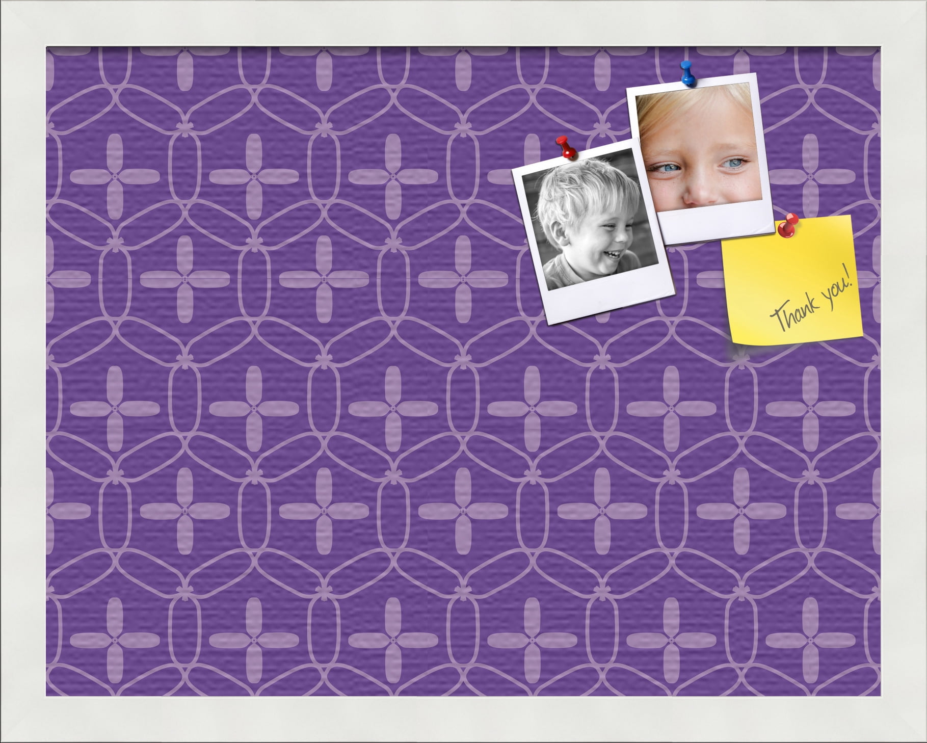 PinPix ArtToFrames 16x12 Custom Cork Bulletin Board    Poster Board Has a Fabric Style Canvas Finish, Framed in Satin White Frame (PinPix-598)