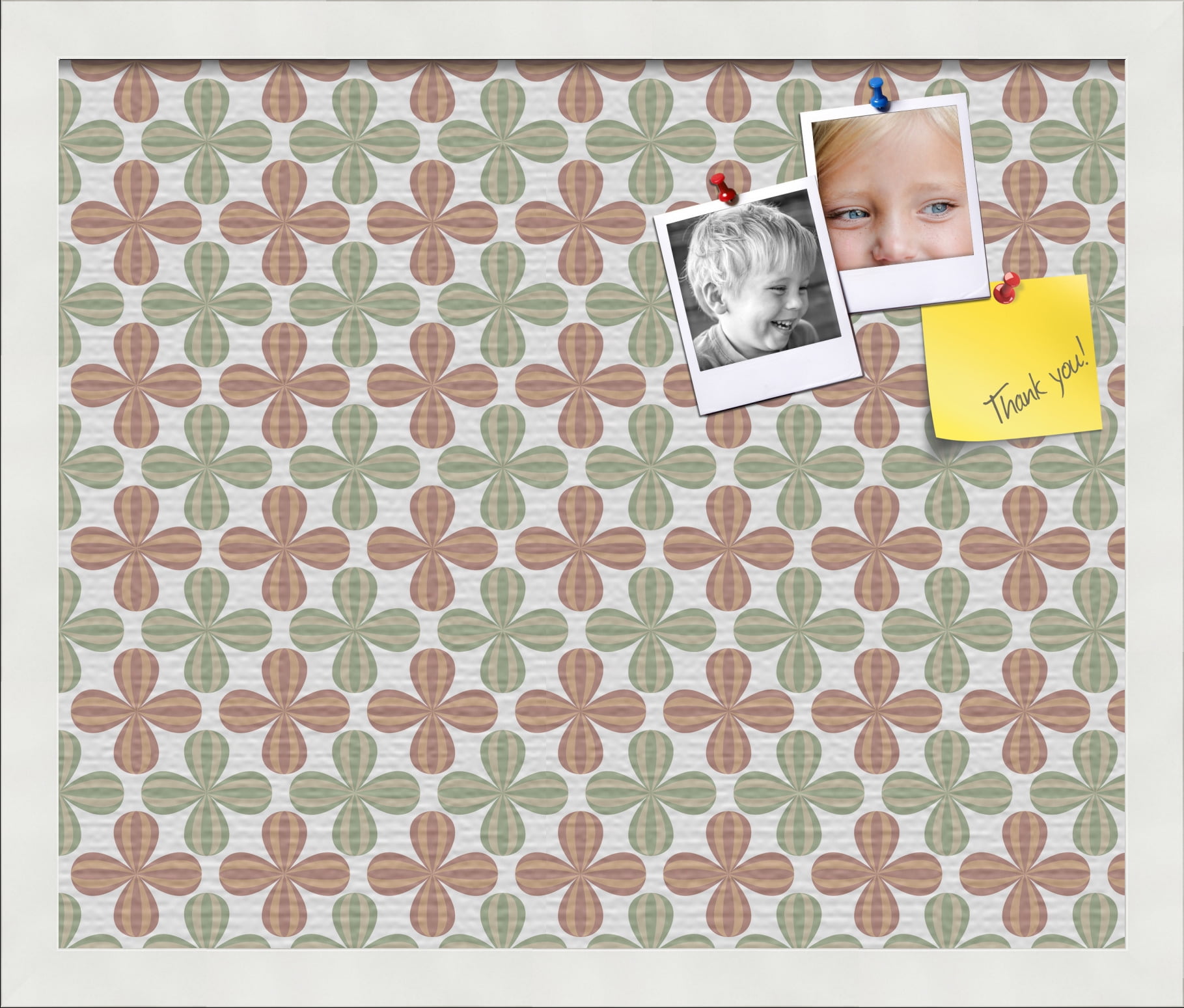 PinPix ArtToFrames 16x13 Custom Cork Bulletin Board    Poster Board Has a Fabric Style Canvas Finish, Framed in Satin White Frame (PinPix-558)