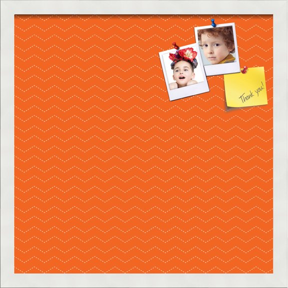 PinPix ArtToFrames 16x16 Custom Cork Bulletin Board    Poster Board Has a Fabric Style Canvas Finish, Framed in Satin White Frame (PinPix-517)