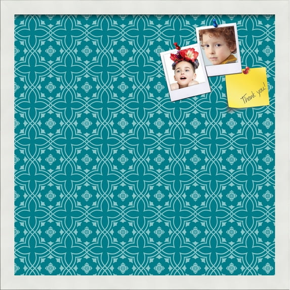 PinPix ArtToFrames 16x16 Custom Cork Bulletin Board Poster Board Has a Fabric Style Canvas Finish, Framed in Satin White Frame (PinPix-596)