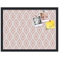 thumbnail image 1 of PinPix ArtToFrames 16x22 Custom Cork Bulletin Board Ikat Grapefruit   Poster Board Has a Fabric Style Canvas Finish, Framed in Satin Black (PinPix-1632), 1 of 1