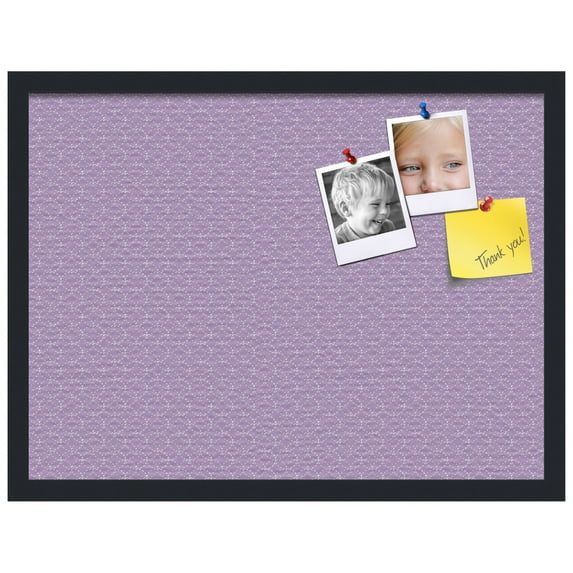 PinPix ArtToFrames 16x22 Custom Cork Bulletin Board Purple Circles Poster Board Has a Fabric Style Canvas Finish, Framed in Satin Black (PinPix-493)
