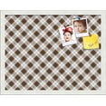 thumbnail image 1 of PinPix ArtToFrames 17x13 Custom Cork Bulletin Board Argyle Brown   Poster Board Has a Fabric Style Canvas Finish, Framed in Satin White Frame (PinPix-631), 1 of 6