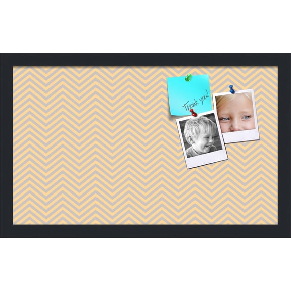 PinPix ArtToFrames 18x10 Custom Cork Bulletin Board Poster Board Has a Fabric Style Canvas Finish, Framed in Satin Black (PinPix-263)