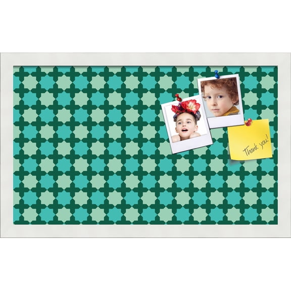 PinPix ArtToFrames 18x10 Custom Cork Bulletin Board Poster Board Has a Fabric Style Canvas Finish, Framed in Satin White Frame (PinPix-588)