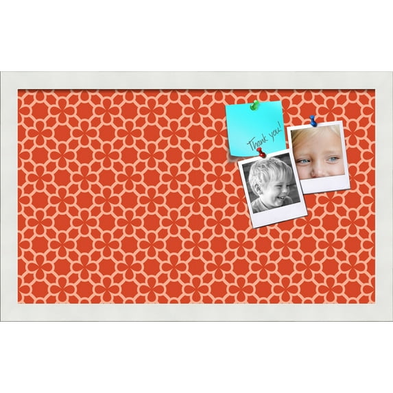 PinPix ArtToFrames 18x10 Custom Cork Bulletin Board Poster Board Has a Fabric Style Canvas Finish, Framed in Satin White Frame (PinPix-597)