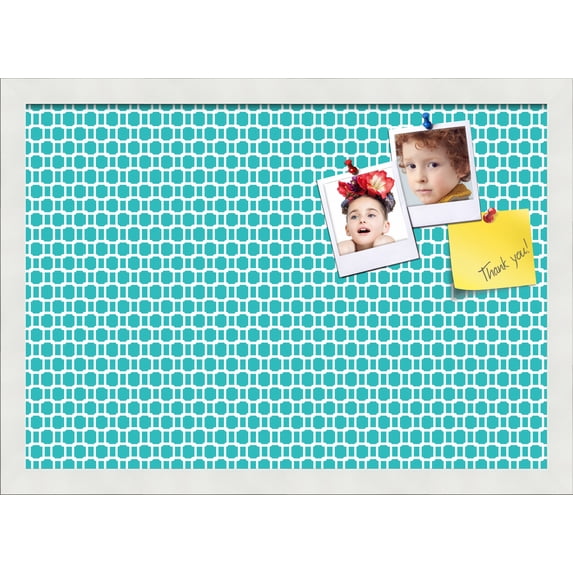 PinPix ArtToFrames 18x12 Custom Cork Bulletin Board Poster Board Has a Fabric Style Canvas Finish, Framed in Satin White Frame (PinPix-234)