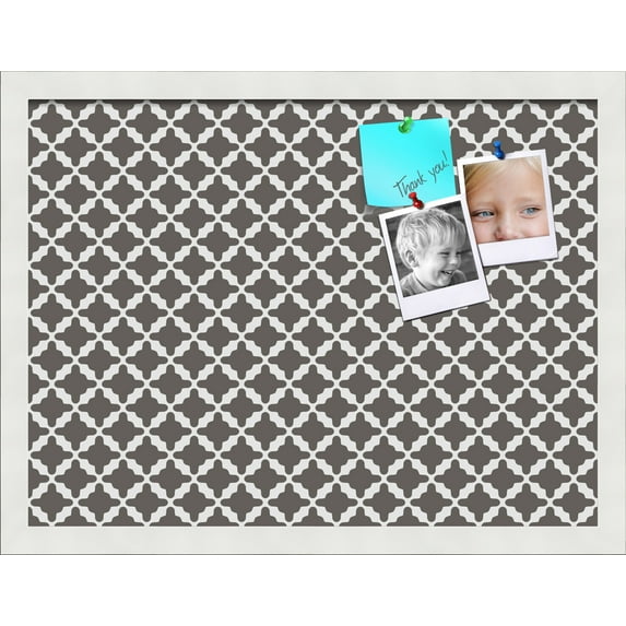 PinPix ArtToFrames 18x13 Custom Cork Bulletin Board Poster Board Has a Fabric Style Canvas Finish, Framed in Satin White Frame (PinPix-236)