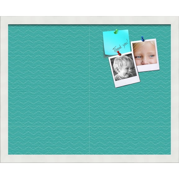 PinPix ArtToFrames 18x14 Custom Cork Bulletin Board    Poster Board Has a Fabric Style Canvas Finish, Framed in Satin White Frame (PinPix-650)